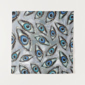 Evil Eye Muster Geodes und Kristalle auf Perle Wandteppich (Vorderseite (Horizontal))