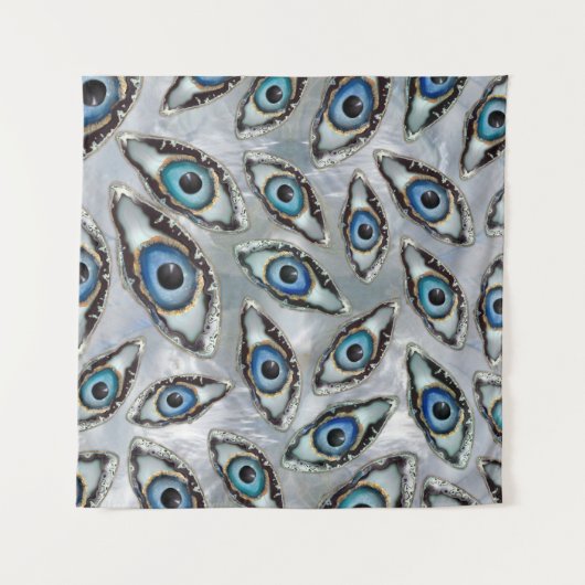 Evil Eye Muster Geodes und Kristalle auf Perle Wandteppich (Vorderseite (Horizontal))