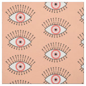 Evil Eye Muster in Korallenrosa und Weiß Stoff (Muster)