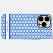 Evil Eye Muster Soft Blue Name Griechisches Amulet Case-Mate iPhone Hülle (Rückseite (Horizontal))
