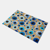 Evil Eye Muster Tumbled Stones on gold Fußmatte (Schrägansicht)