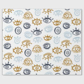 Evil Eye Muster Wrapping Paper Geschenkpapier (Flach)