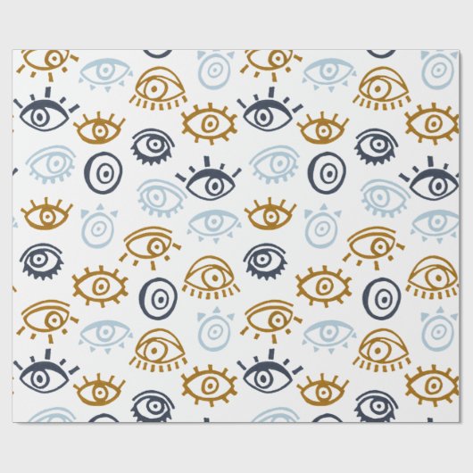 Evil Eye Muster Wrapping Paper Geschenkpapier (Flach)