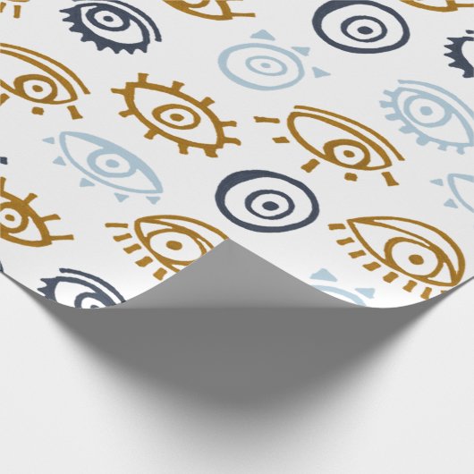 Evil Eye Muster Wrapping Paper Geschenkpapier (Ecke)