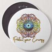 Evil Eye Mystical Celestis Third Eye Energy Button (Vorne & Hinten)