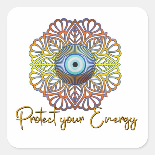 Evil Eye Mystical Celestis Third Eye Energy Quadratischer Aufkleber (Vorderseite)
