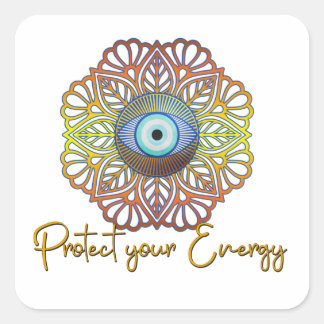 Evil Eye Mystical Celestis Third Eye Energy Quadratischer Aufkleber