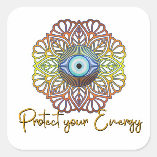 Evil Eye Mystical Celestis Third Eye Energy Quadratischer Aufkleber (Vorderseite)