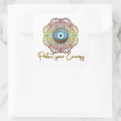 Evil Eye Mystical Celestis Third Eye Energy Quadratischer Aufkleber (Tasche)