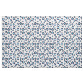 Evil Eye Navy Blue und Aqua Circles on White Stoff (Fat Quarter (45,7 x 55,9 cm))