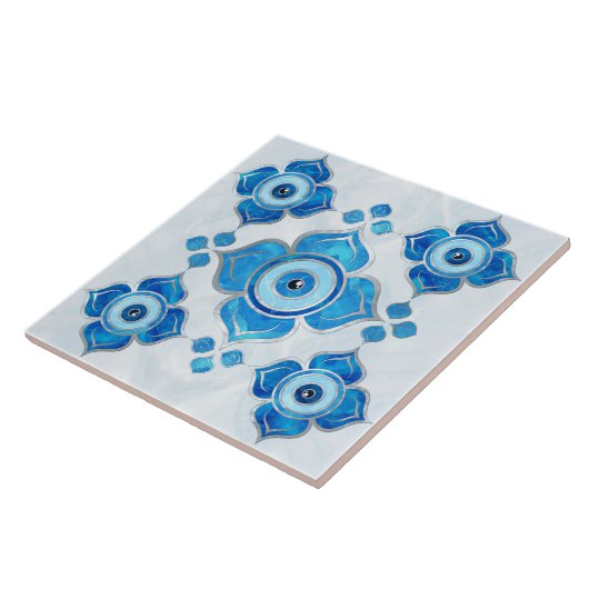 Evil Eye Ornament Blues and Pearl Fliese (Seite)