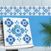 Evil Eye Ornament Blues and Pearl Fliese