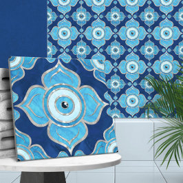 Evil Eye Ornament Blues and Pearl Fliese