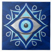 Evil Eye Ornament-Marmortexturen Fliese (Vorderseite)