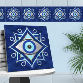 Evil Eye Ornament-Marmortexturen Fliese