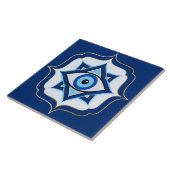 Evil Eye Ornament Marokkanischer Quatrefoil Fliese (Seite)
