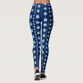 Evil Eye pattern - dunkelblau mit goldenen Akzente Leggings (Rückseite)