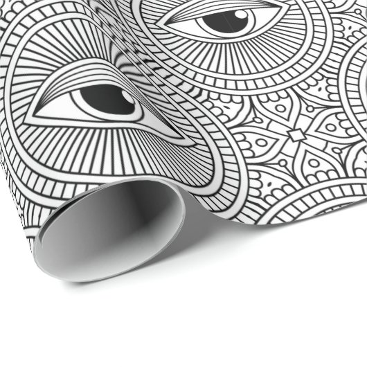 Evil Eye Pattern Geschenkpapier (Rolleneckpunkt)