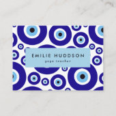 Evil Eye Pattern, Greek Eye, Nazar, Yoga Teacher Visitenkarte (Vorderseite)