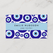 Evil Eye Pattern, Greek Eye, Nazar, Yoga Teacher Visitenkarte (Vorderseite)