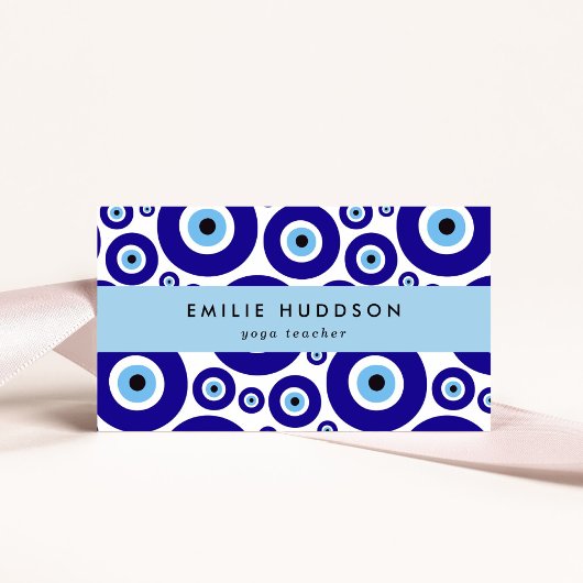 Evil Eye Pattern, Greek Eye, Nazar, Yoga Teacher Visitenkarte