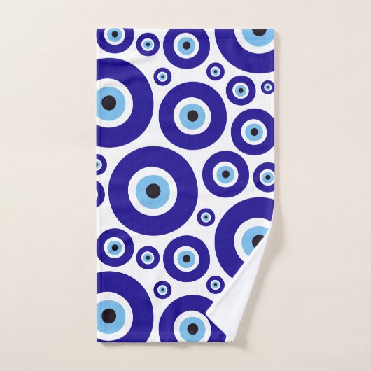 Evil Eye Pattern, Greek Eye, Turkish Eye, Nazar Badhandtuch Set (Handtuch)