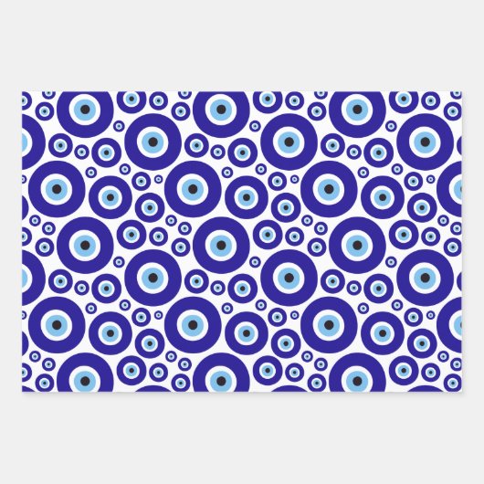 Evil Eye Pattern, Greek Eye, Turkish Eye, Nazar Geschenkpapier Set (Vorderseite)