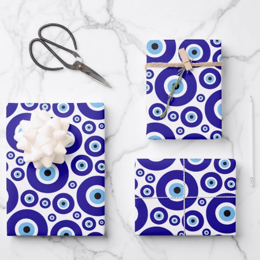 Evil Eye Pattern, Greek Eye, Turkish Eye, Nazar Geschenkpapier Set (Vorderseite)