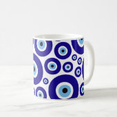 Evil Eye Pattern, Greek Eye, Turkish Eye, Nazar Kaffeetasse (VorderseiteRechts)