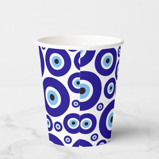 Evil Eye Pattern, Greek Eye, Turkish Eye, Nazar Pappbecher (Rechts)