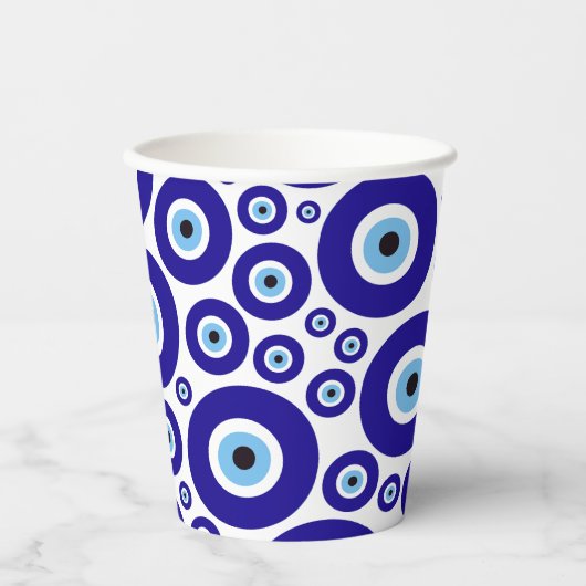 Evil Eye Pattern, Greek Eye, Turkish Eye, Nazar Pappbecher (Vorderseite)