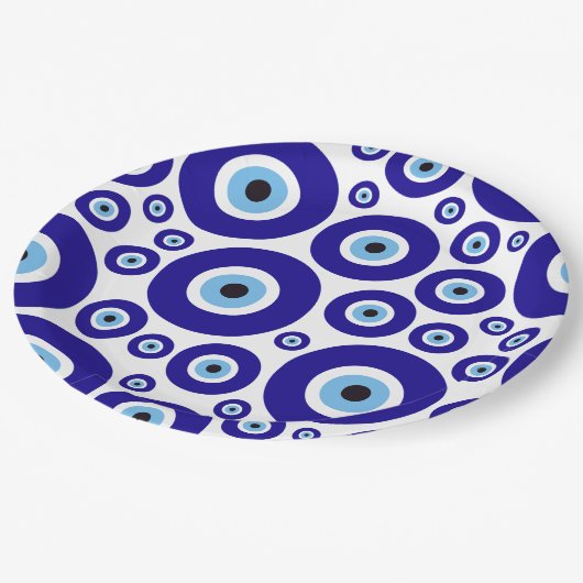 Evil Eye Pattern, Greek Eye, Turkish Eye, Nazar Pappteller (Schrägansicht)