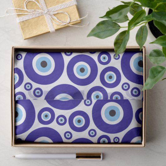 Evil Eye Pattern, Greek Eye, Turkish Eye, Nazar Seidenpapier (Geschenk)