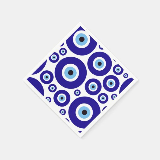 Evil Eye Pattern, Greek Eye, Turkish Eye, Nazar Serviette (Ecke)