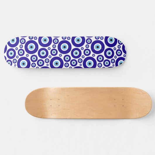 Evil Eye Pattern, Greek Eye, Turkish Eye, Nazar Skateboard (Horizontal)