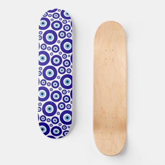 Evil Eye Pattern, Greek Eye, Turkish Eye, Nazar Skateboard (Vorderseite)