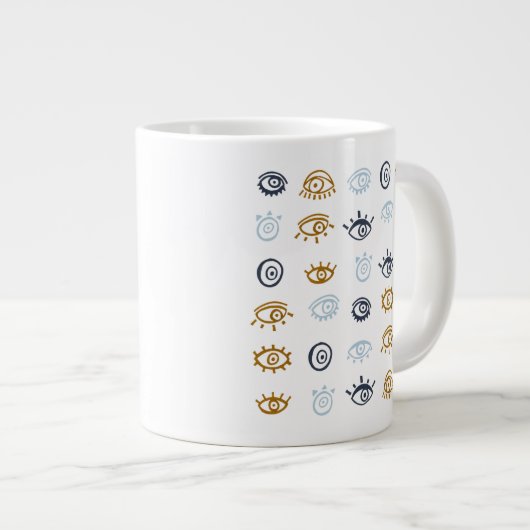 Evil Eye Pattern Jumbo-Tasse (Vorderseite Rechts)