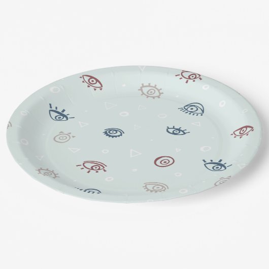 Evil Eye Pattern Pappteller (Schrägansicht)