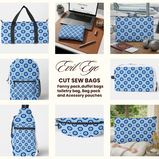 Evil Eye Pattern Print Cut Sew Bag Zubehörtasche