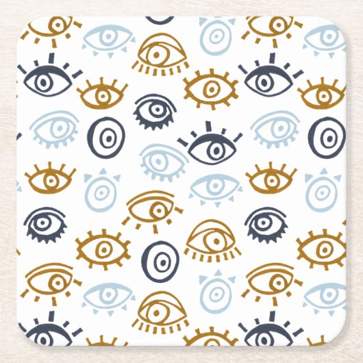Evil Eye Pattern Rechteckiger Pappuntersetzer (Vorderseite)