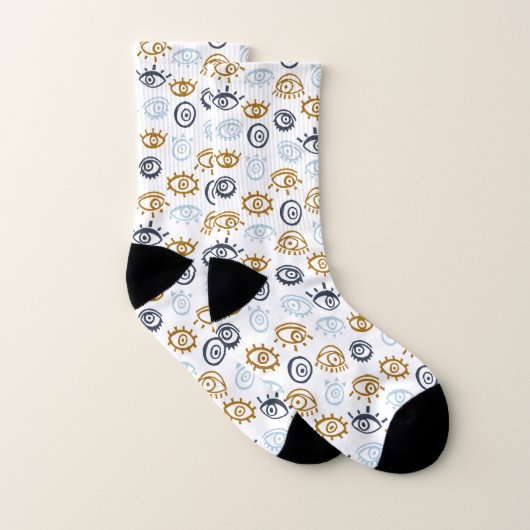 Evil Eye Pattern Socken (Paar)