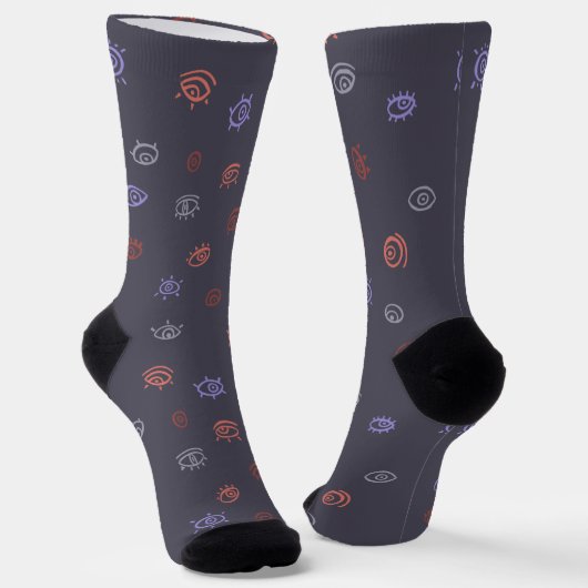 Evil Eye Pattern Socks Socken (Gewinkelt)
