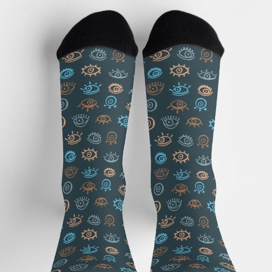 Evil Eye Pattern Socks Socken (Oben)