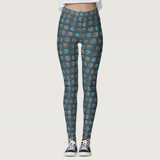 Evil Eye Patterns Leggings (Vorderseite)