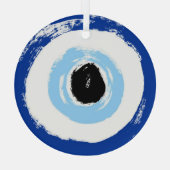 Evil Eye Printed Round Glass Hanging Ornament (Rückseite)