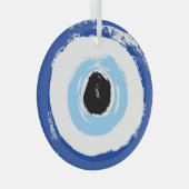 Evil Eye Printed Round Glass Hanging Ornament (Vorderseite Rechts)