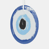 Evil Eye Printed Round Glass Hanging Ornament (Vorderseite links)