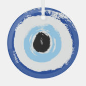 Evil Eye Printed Round Glass Hanging Ornament Aus Glas (Vorderseite)