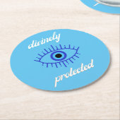 Evil Eye Protect Kaffee Runder Pappuntersetzer (Angewinkelt)