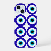 Evil Eye Protection All-Over Pattern  iPhone 15 Hülle (Rückseite)